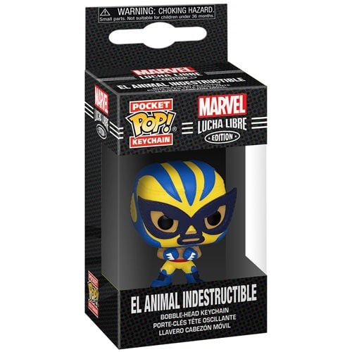 Marvel Luchadores El Animal Indestructible Wolverine Pocket Pop! Key Chain