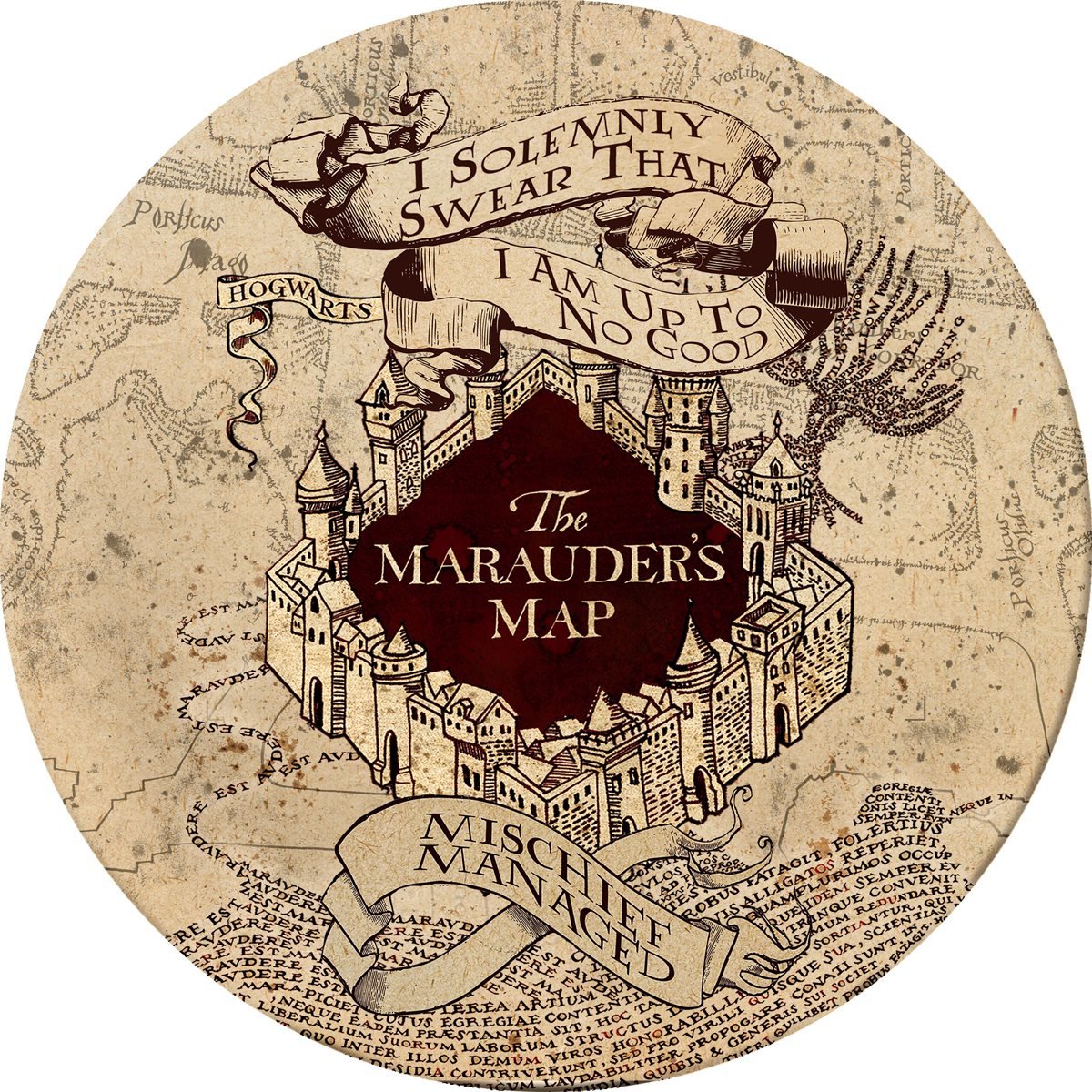 Harry Potter Marauder's Map Melamine Plate Set of 4.