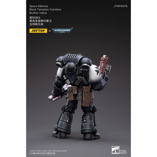 Joy Toy Warhammer 40,000 Space Marines Black Templars Outriders Brother Valtus 1:18 Scale Action Fig