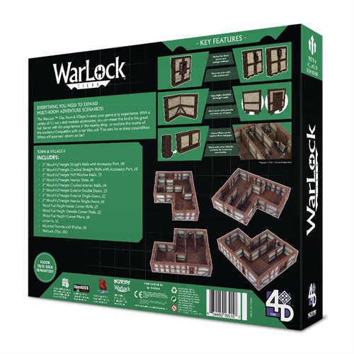 WarLock Tiles Town and Village II Full Height Plaster Walls Expansion Pack