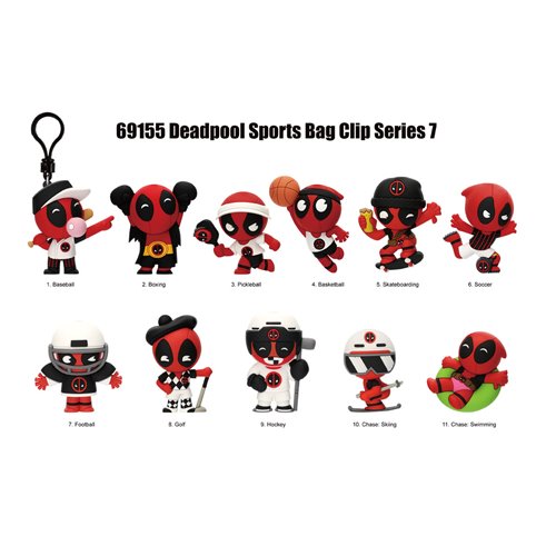 Deadpool Series 7 3D Foam Bag Clip Random 6-Pack