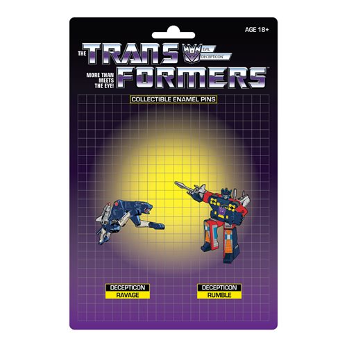 Transformers Ravage and Rumble Retro Enamel Pin Set