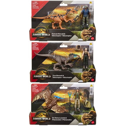 Jurassic World Rebirth Figure and Dinosaur Action Figure 2-Pack Mix B Case of 3