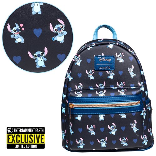 Lilo & Stitch - Stitch Hearts Mini-Backpack - Entertainment Earth Exclusive