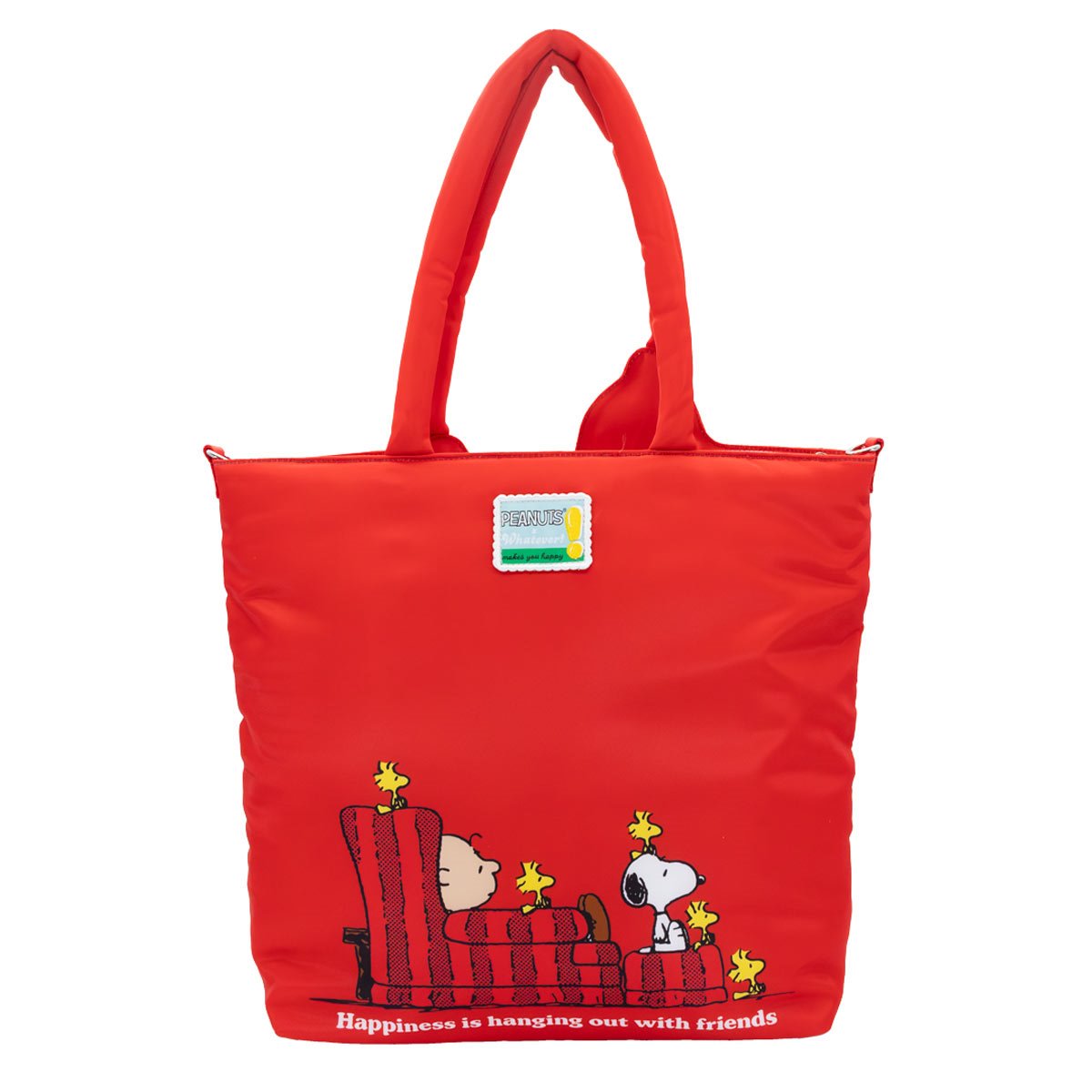 Peanuts Snoopy House Nylon Padded Tote Bag with Bag Charm