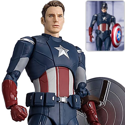 Avengers: Endgame Captain America Cap vs Cap S.H.Figuarts Action Figure, Not Mint