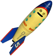 Coolrockets Space Patrol Rocket Coin Bank