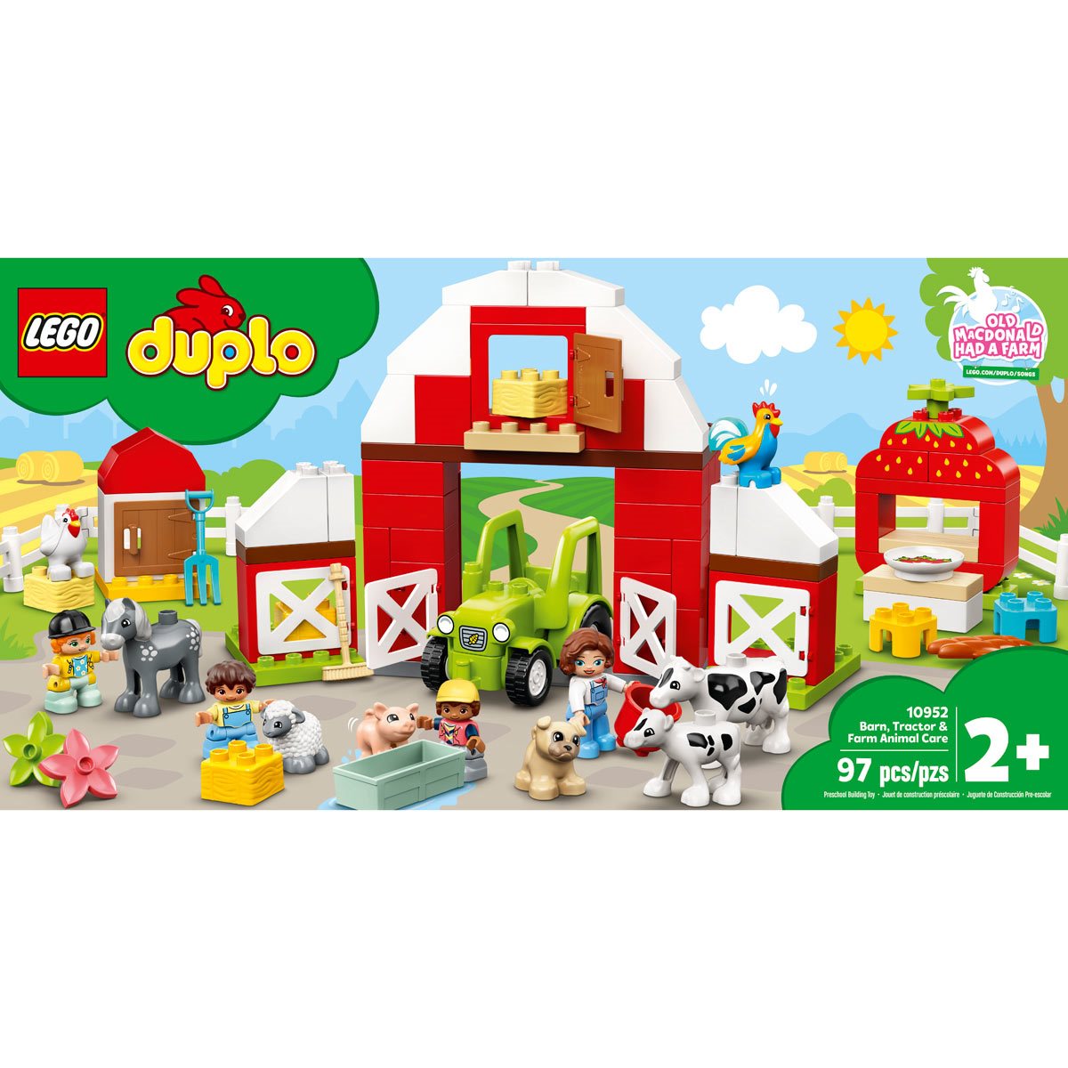 hav det sjovt fangst rense LEGO 10952 DUPLO Barn, Tractor & Farm Animal Care
