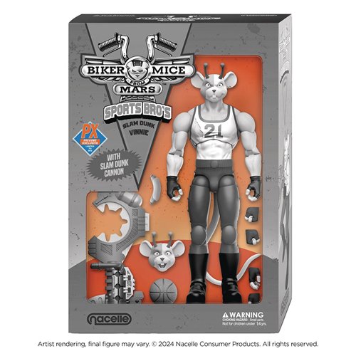 Biker Mice from Mars Sports Bros Slam Dunk Vinnie Black and White Action Figure - Previews Exclusive