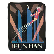 Iron Man Retro Ad Poster Artwork Fleece Throw Blanket