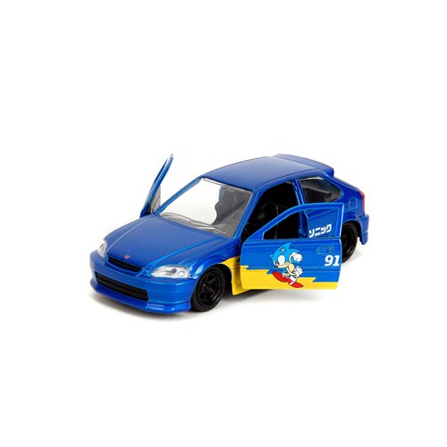 Hollywood Rides Sonic the Hedgehog Classic 1997 Honda Civic Type R 1:32 Scale Die-Cast Metal Vehicle