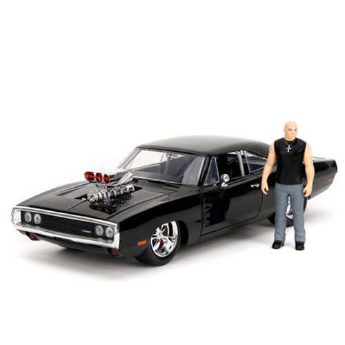 Fast and the Furious Dom and Dodge Charger R/T Build N' Connect 1:24 Scale Die-Cast Metal Vehicle Model Kit and Figure
