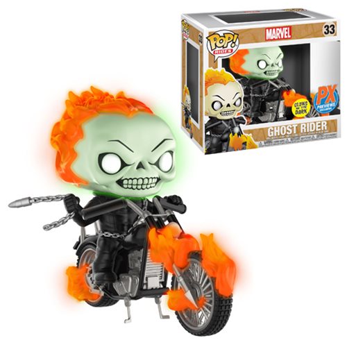 Marvel Classic Ghost Rider with Bike Glow-in-the Dark Pop! Vinyl Figure - Previews Exclusive