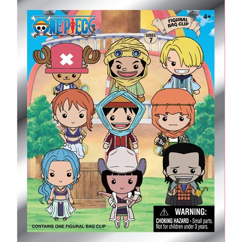 One Piece Series 7 3D Foam Bag Clip Random 6-Pack