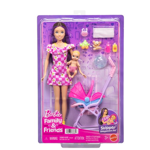 Barbie Family & Friends Playset and Doll Case of 3