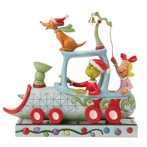 Dr. Seuss Grinch, Cindy, Max on Train by Jim Shore Statue