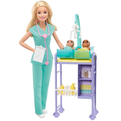 Barbie Baby Doctor Doll with Blonde Hair and Playset