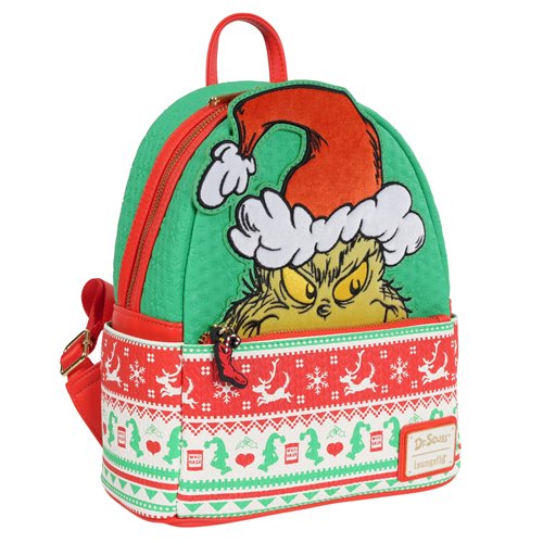 How the Grinch Stole Christmas Grinch Christmas Sweater Mini-Backpack - Entertainment Earth Exclusiv