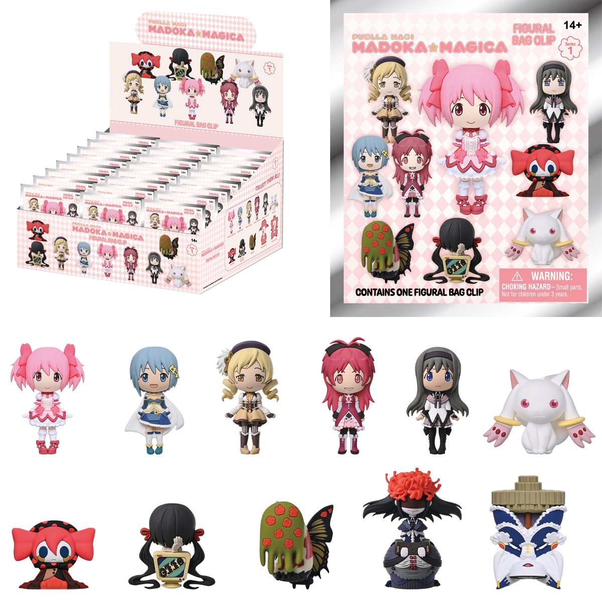 Puella Magi Madoka Magica 3D Foam Bag Clip Random 6-Pack