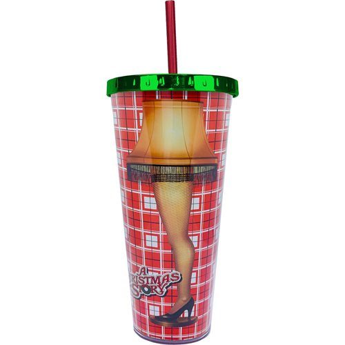 A Christmas Story Leg Lamp 20 oz. Foil Cup with Straw