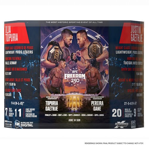 UFC SportsPicks Ilia Topuria vs Justin Gaethje Freedom 250 7-Inch Scale Posed Figure 2-Pack