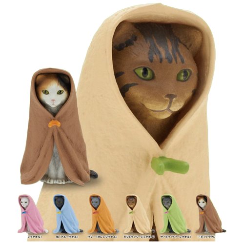 Towel-Wrapped Cat Blind-Box Mini-Figure Case of 12