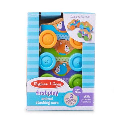 Melissa & Doug First Play Wooden Animal Stacking Cars