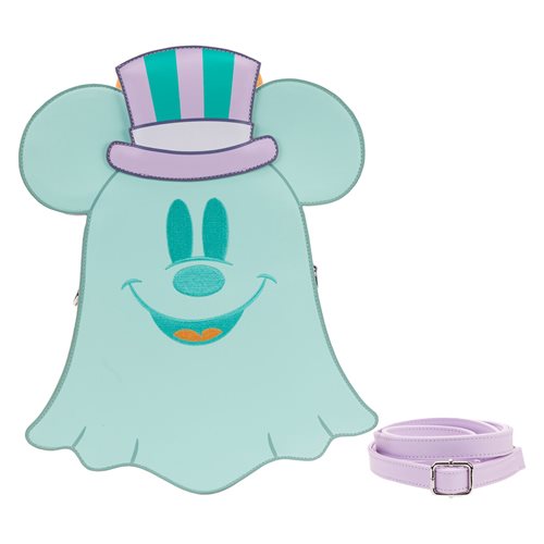 Disney Pastel Ghost Minnie and Mickey Glow-in-the-Dark Zip Crossbody Purse