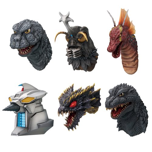 Godzilla Monster Head Magnet The Biography of The Most Terrifying Monster King Ichibansho Zakka Magnet Case of 6
