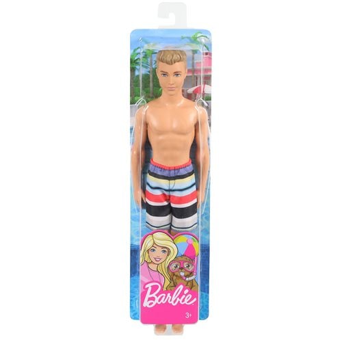 Barbie Ken Beach Doll with Striped Shorts