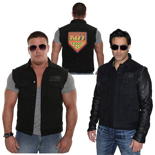 KISS Army Jacket with Removable Leather Sleeves