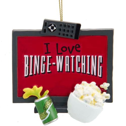 I Love Binge-Watching Television 3 1/2-Inch Resin Ornament