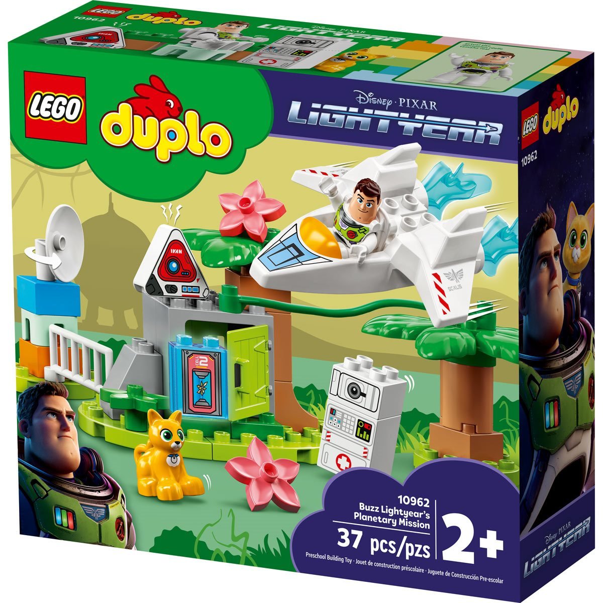LEGO DUPLO Disney y Pixar Buzz Lightyear's Planetary Mission 10962,  juguetes espaciales para niños y niñas de 2 años con nave espacial y figura  de