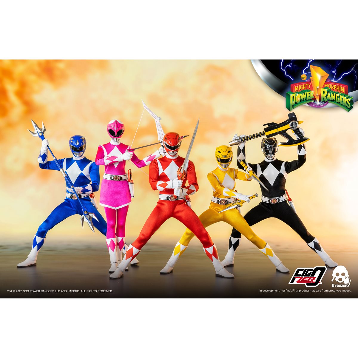 Mighty Morphin Rangers 1:6 Scale Figure Complete Set