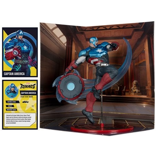 Marvel Rivals Wave 1 Captain America 1:10 Scale Posed Figure with Scene