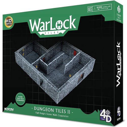 WarLock Tiles Dungeon Tiles II Full Height Stone Walls Expansion Pack
