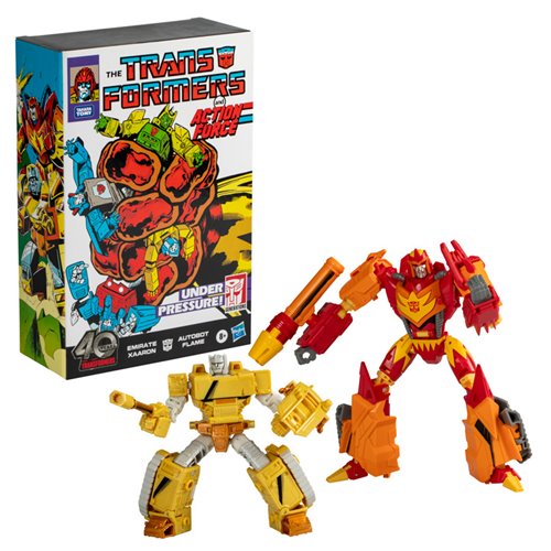 Transformers Generations 40th Anniversary Comic Edition Autobot Flame & Emirate Xaaron Action Figure