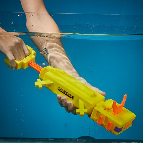 Minecraft Nerf Super Soaker Axolotl Water Blaster