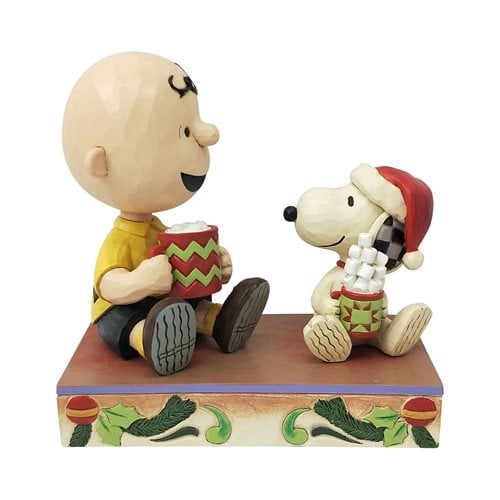 Peanuts Charlie Brown and Snoopy Hot Christmas Cocoa Statue by Jim Shore