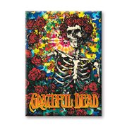 Grateful Dead Skeleton and Roses Flat Magnet