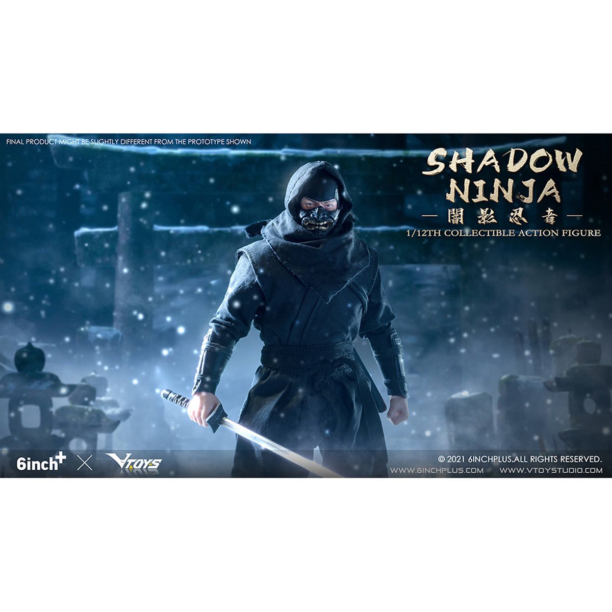 VTOYS X 6INCH Black Shadow Ninja SN001 1:12 Scale Action Figure
