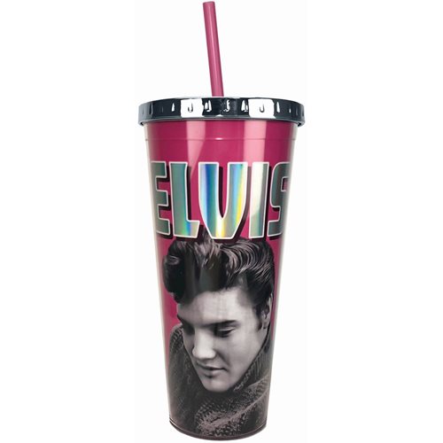 Elvis Presley 20 oz. Foil Cup with Straw