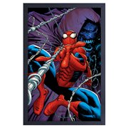Spider-Man Slinging Framed Art Print
