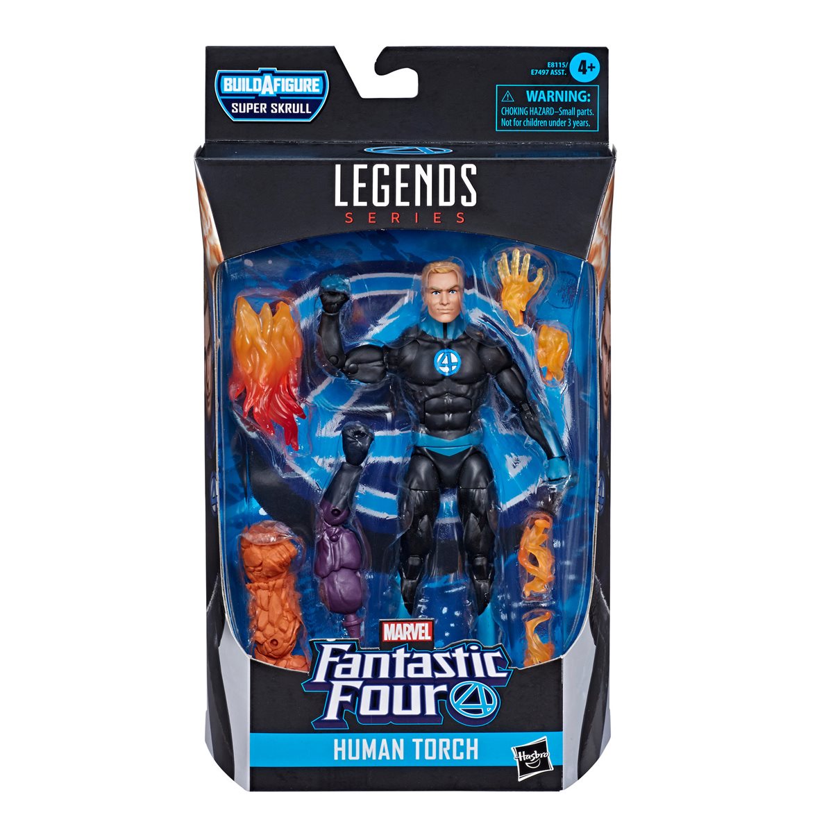 5.5'' Marvel Legends Human Torch From 2007 Mr Fantastic Action Figure Collection 