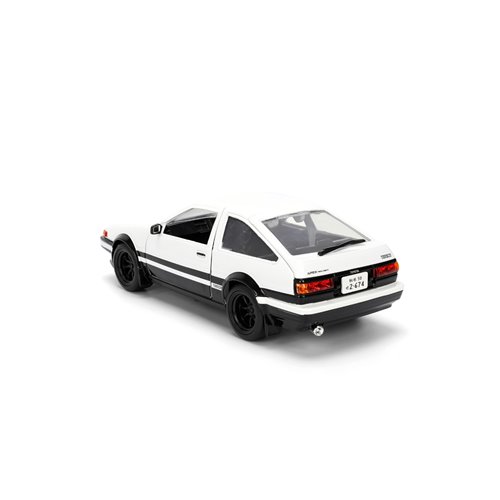 Hollywood Rides Initial D 1986 Toyota Trueno AE86 1:24 Scale Die-Cast Metal Vehicle with Takumi Figu