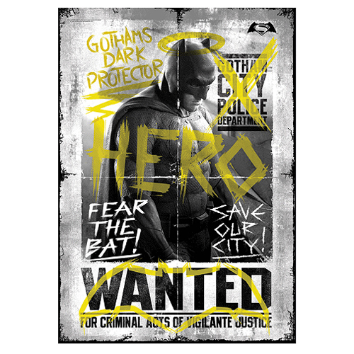Batman v Superman: Dawn of Justice Wanted Hero MightyPrint Wall Art Print