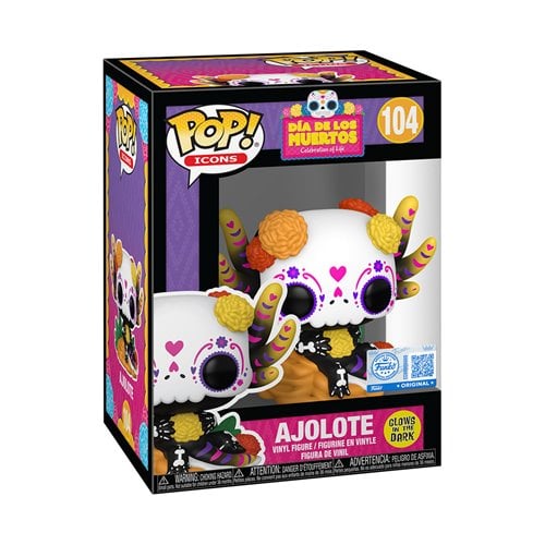 Dia De Los Muertos Ajolote Glow-in-the-Dark Funko Pop! Vinyl Figure #104 - Entertainment Earth Exclu