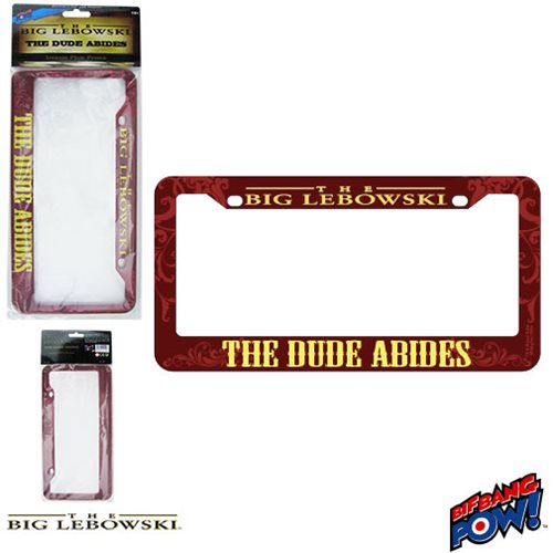 The Big Lebowski The Dude Abides License Plate Frame