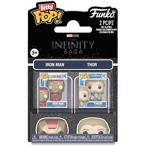 The Avengers The Infinity Saga Iron Man and Thor Funko Bitty Pop! Mini-Figure 2-Pack