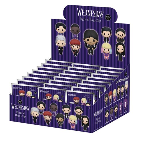 Wednesday Series 5 3D Foam Bag Clip Display Case of 24